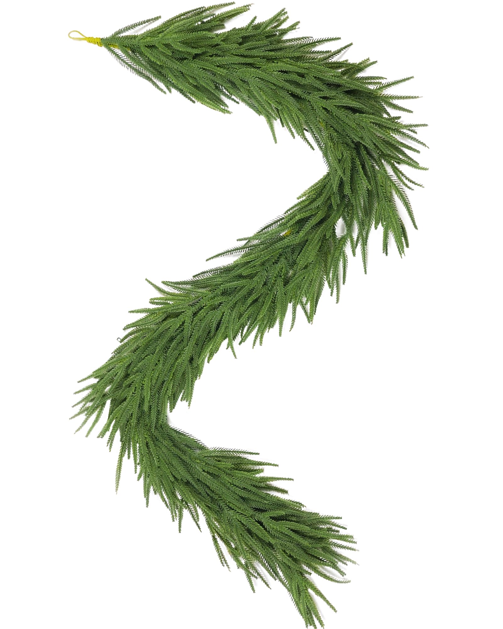 Guirlande de Noël en pin Norfolk artificiel vert avec minuteur intégré de 180cm