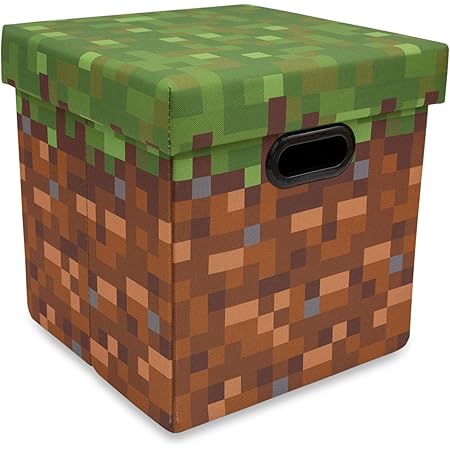 Amazon Com Minecraft 織物儲物箱立方體收納盒附蓋子 13 英吋 約13 公分 草塊 居家與廚房 Amazon Com Minecraft 織物儲物箱立方體收納盒附蓋子 13 英吋 約13 公分 草塊 居家與廚房
