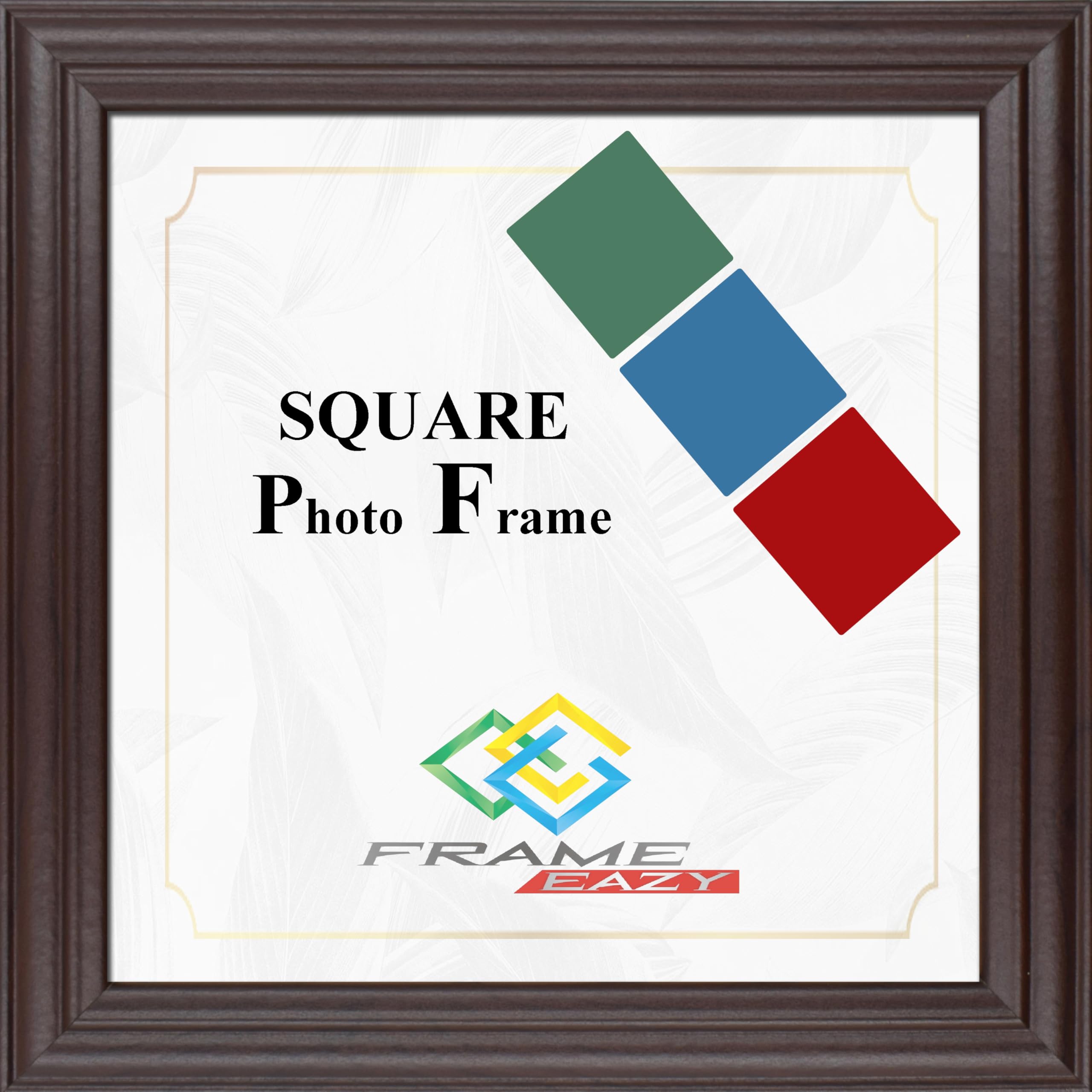 FRAME EAZY 7"x7" Square Photo Frame Mahogany - Antique Style Square Picture Poster Frames With Safe Perspex Front & Wall Mounting Hooks - Square Frame Mahogany, 7x7 Inch (17.8 x 17.8cm) โ image 1