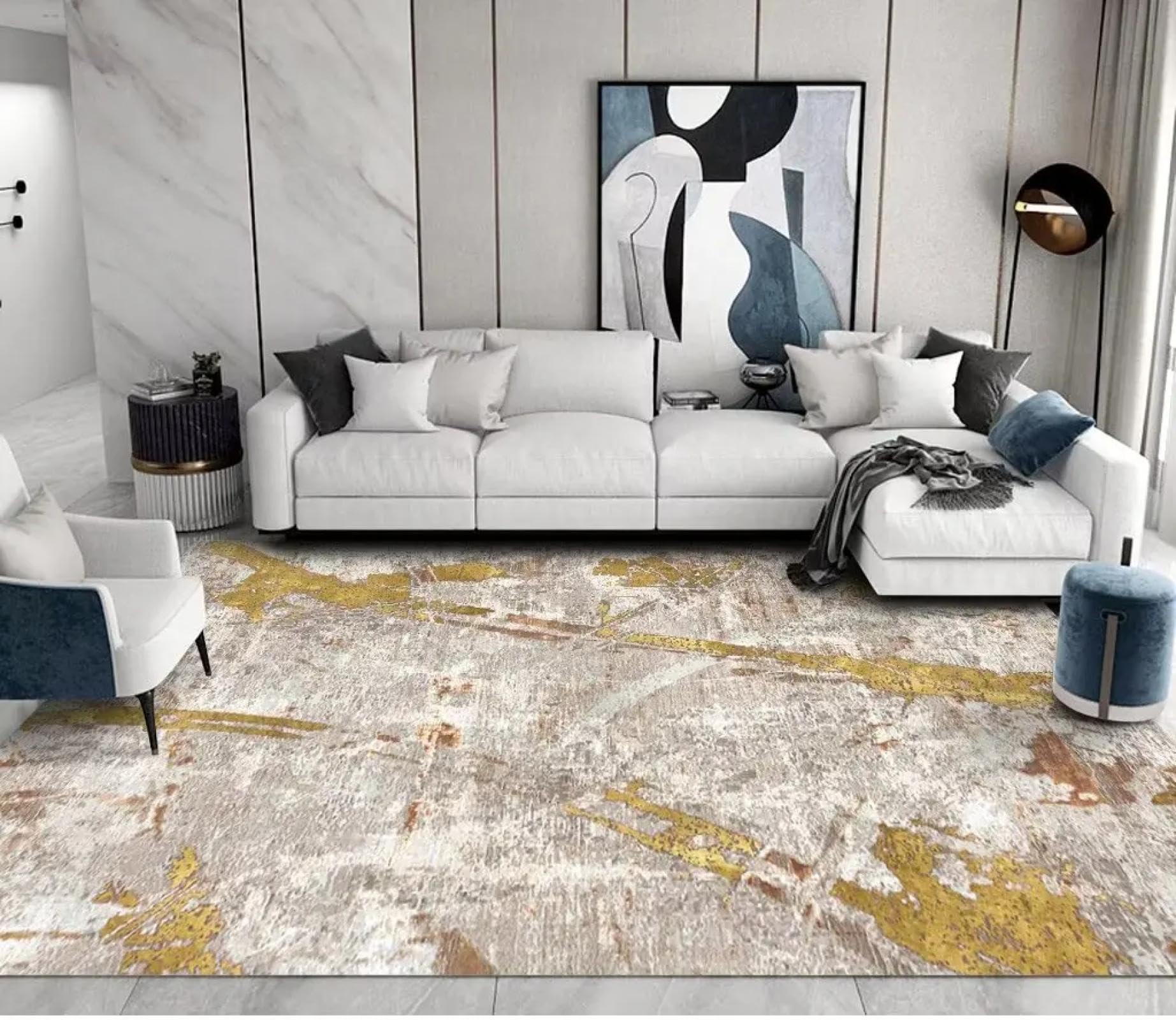 Tapis moderne 120x160 cm abstrait pour salon et chambre chic