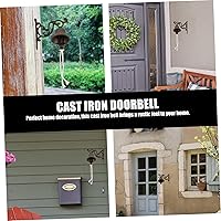 Vista 5 de Cabilock Timbre rústico de hierro resistente a la intemperie, para colgar en la pared, timbre vintage para el patio del hogar