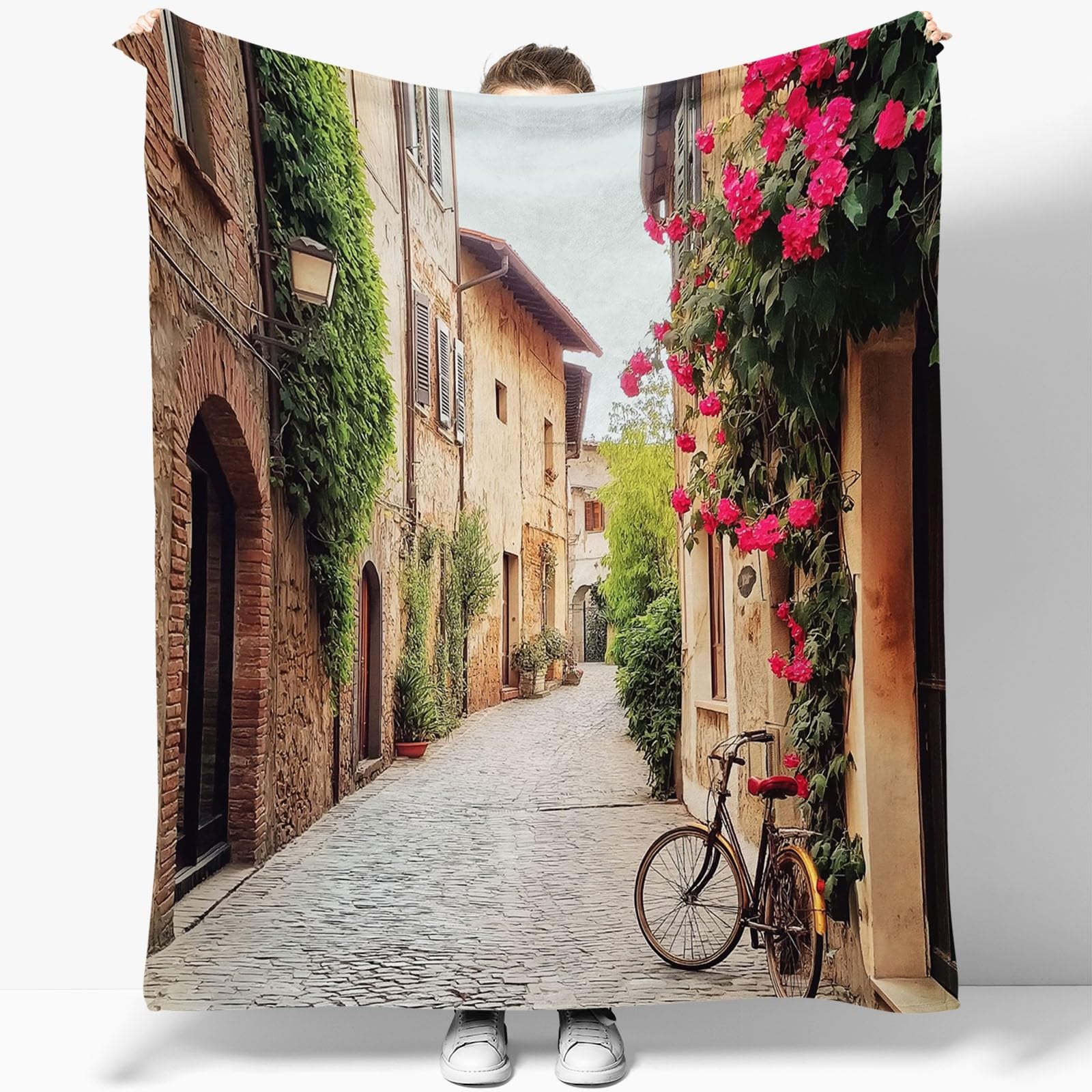 Koc flanelowy 180 x 200 cm, do fotografii, ulicy, roweru, koc z nadrukiem 3D, koc na sofę, koc wełniany, koc do klimatyzacji, do salonu i sypialni