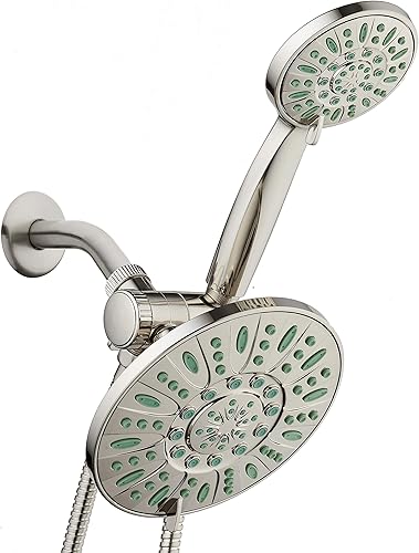 AquaDance Combo de ducha antimicrobianoantiobstrucción de alta presión de 30 ajustes, protección de boquilla Microban contra el crecimiento de moho,