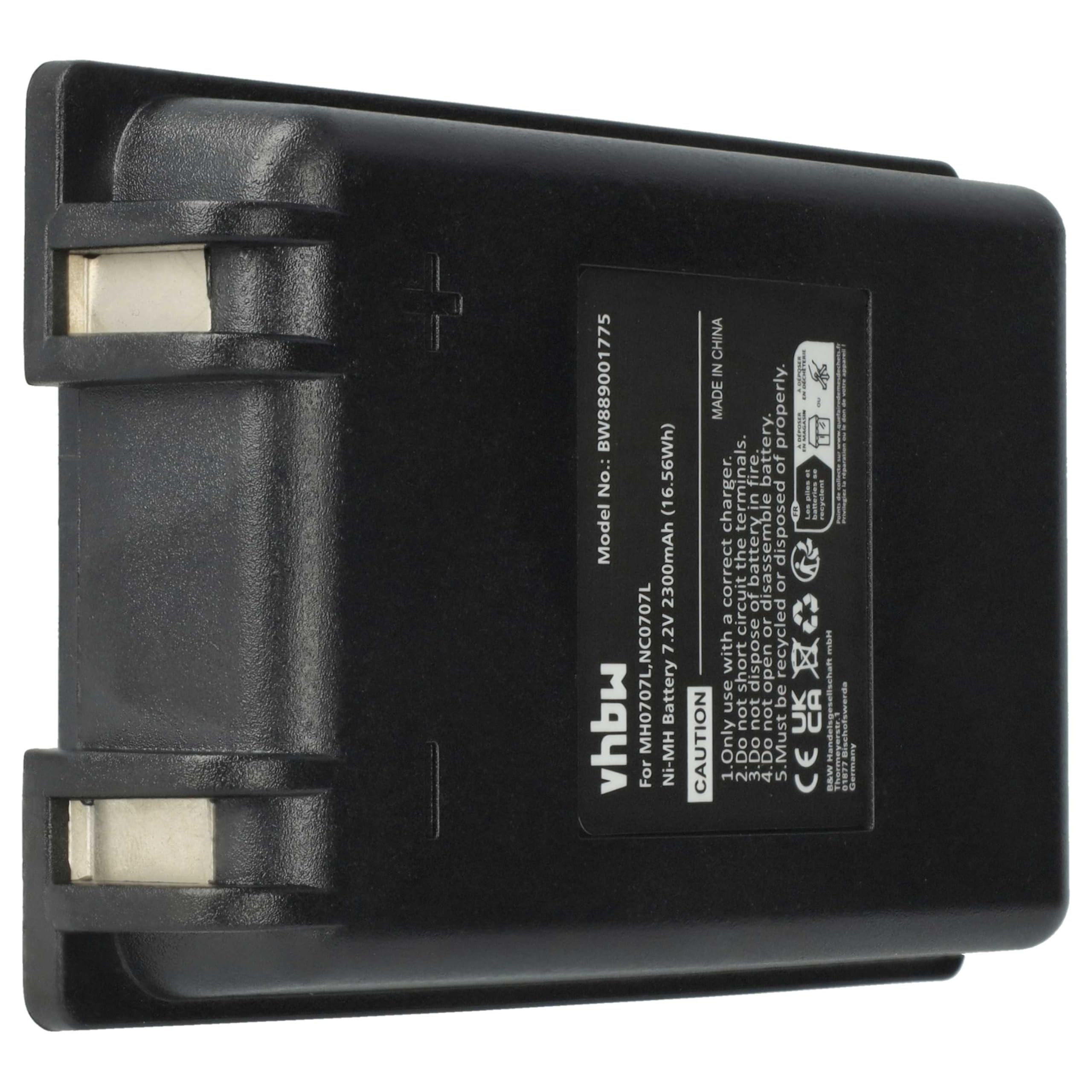 vhbw Batteria Compatibile Autec UTX97 CB71.F FUA10 Radiocomando Industriale Telecomando 2300mAh 7,2V NiMH Nero