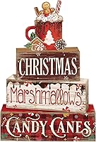 Vista 8 de 4 piezas de madera de señal de mesa de Navidad Natividad señal de madera Noche Santa señal decorativa señal de mesa de Navidad bandeja escalonada