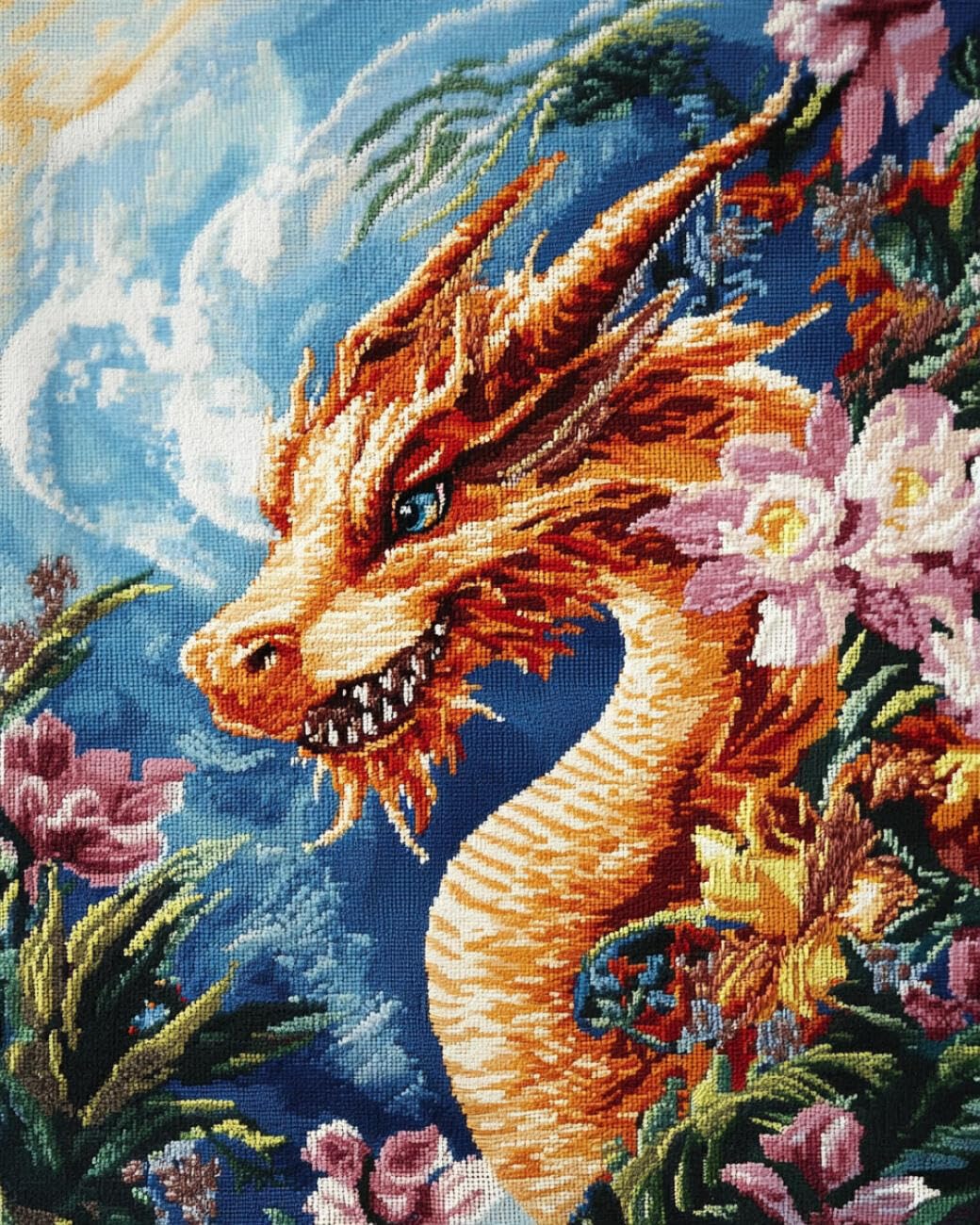 AMBATTERY Latch Hook Kits Carpet Anime Dragon 80x160cm