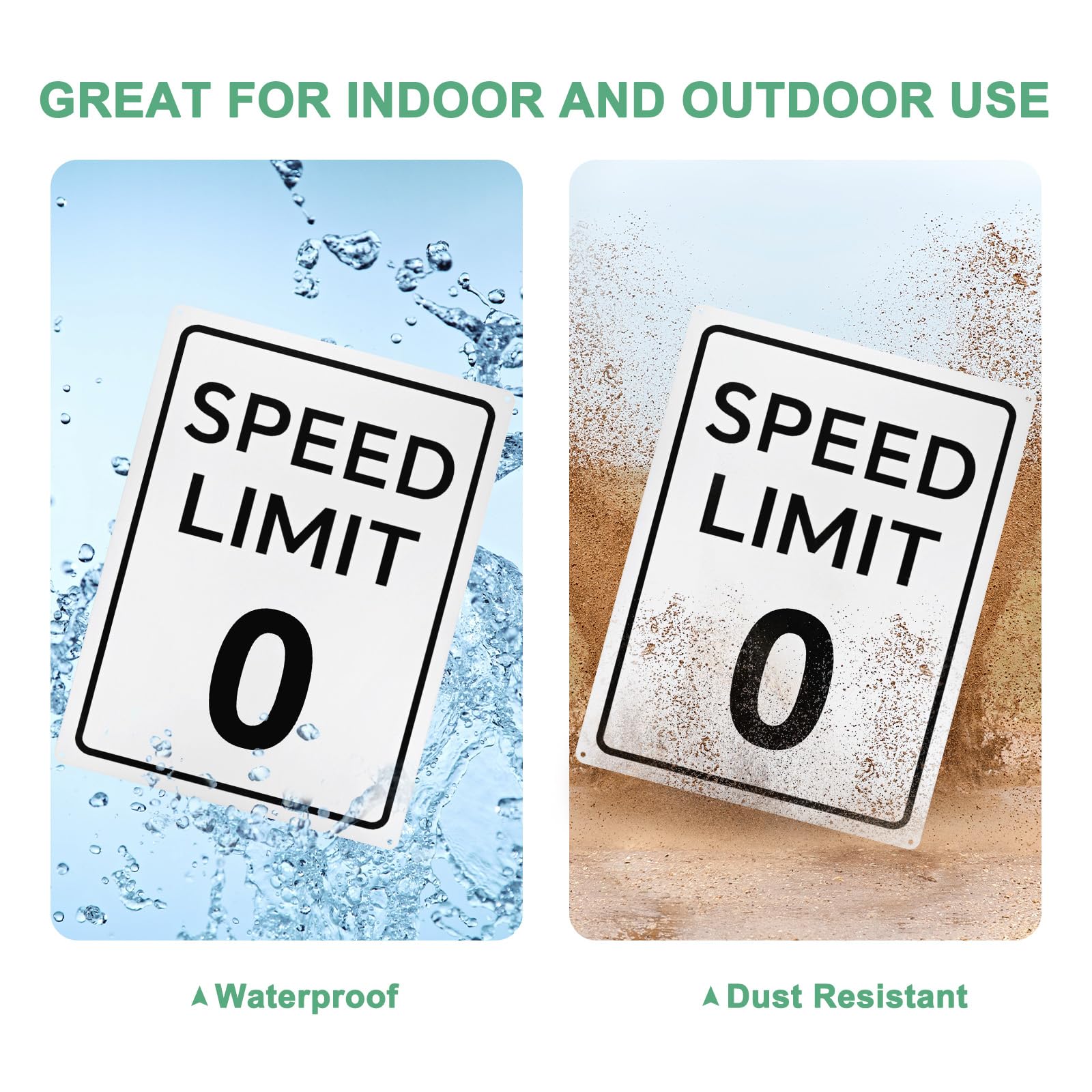 M METERXITY Geschwindigkeitsbegrenzung 0 MPH Schild – Aluminium, 40x30 Cm, Wetterfest, Reflektierend