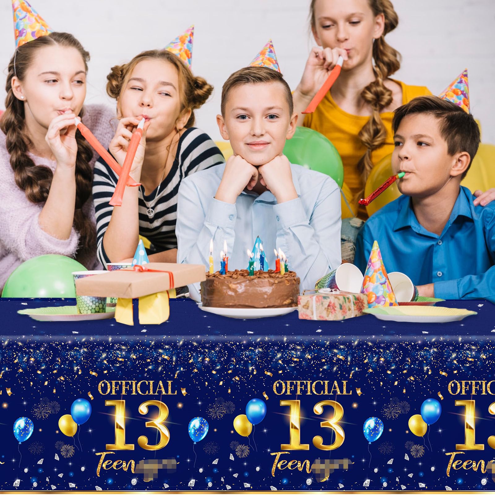 Snapklik.com : 13th Birthday Decorations For Boy - 3pcs Navy Blue And