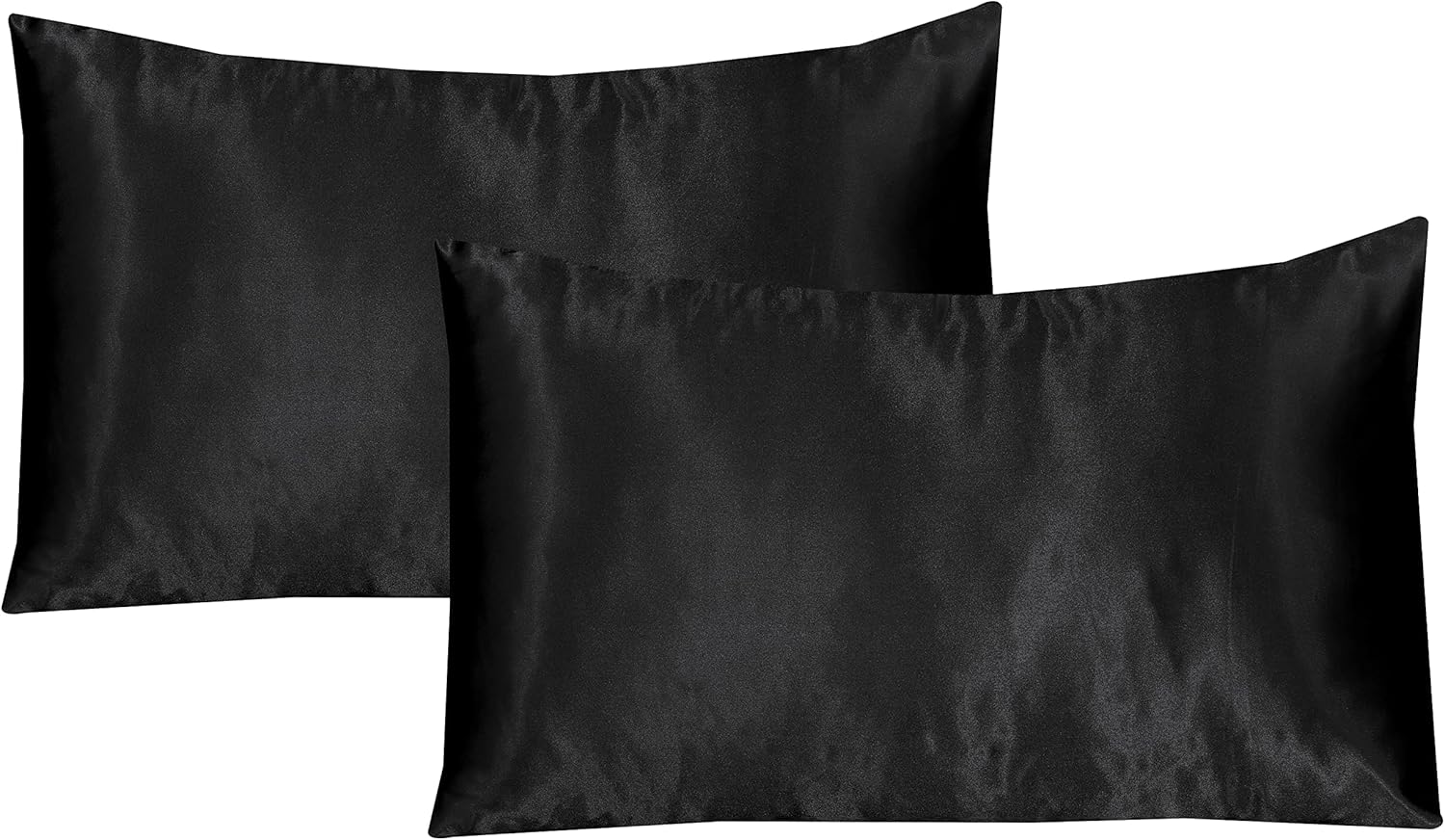 My home store Black Silk Pillowcase 2 Pack Skin Care Natural Satin Pillow cases