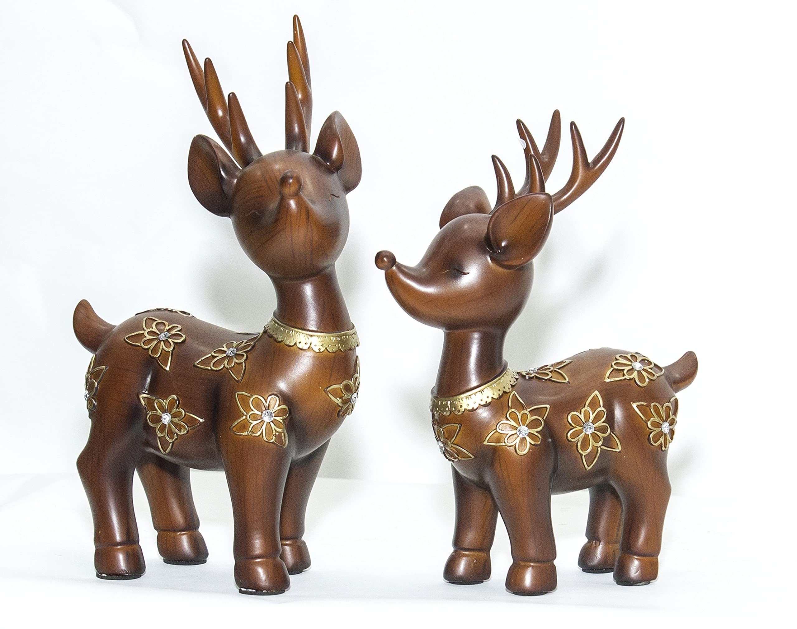 The decor deal Resin Home Decor Pair of Brown Deer showpiece (Brown)