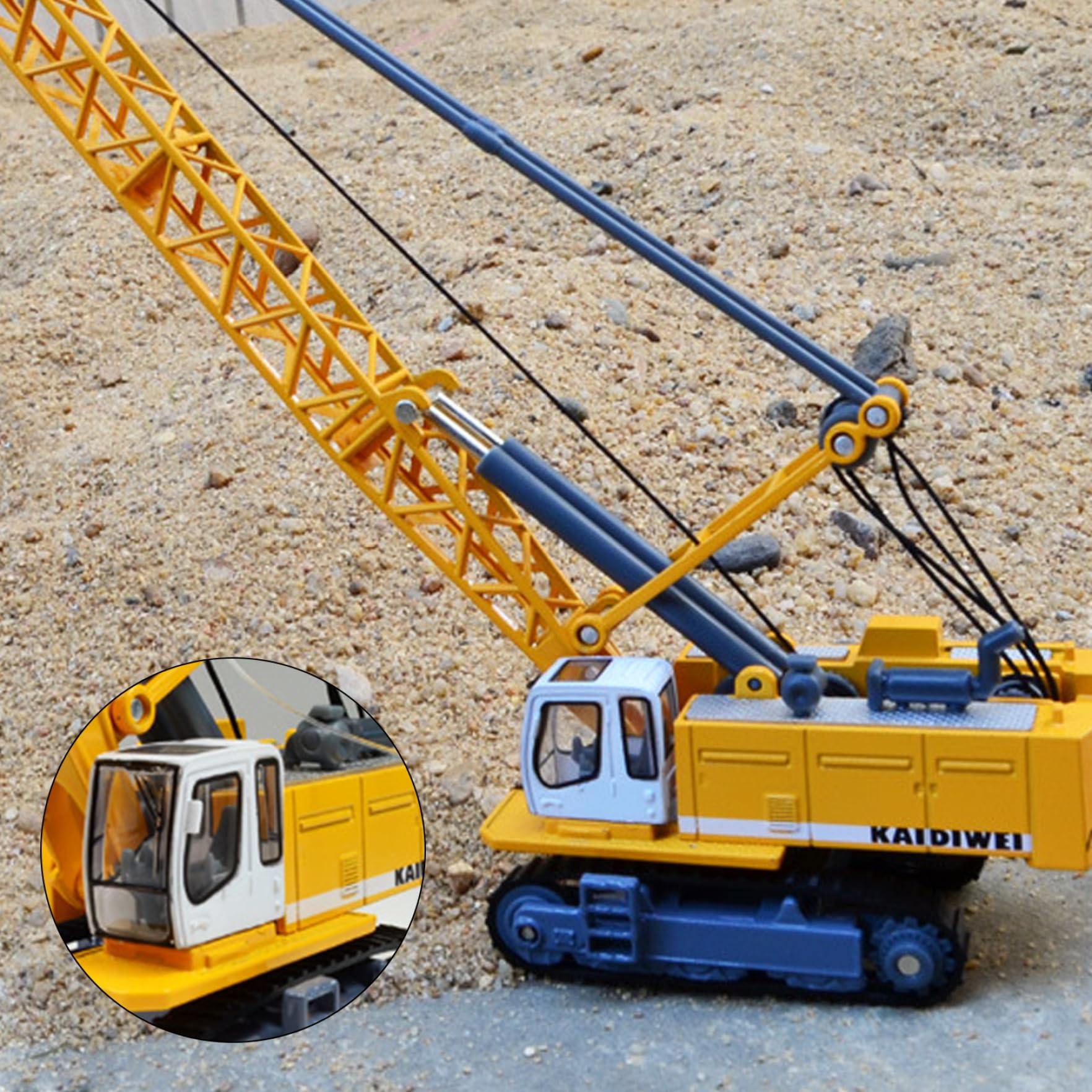 Pelle à câble de Tour Tout en Alliage, Grue à câble Tour l'échelle 1:87 Ho, Pelle Tout en Alliage, modèle de Train simulé, décoration scène, Accessoires Trains, modèles Jouets véhicul