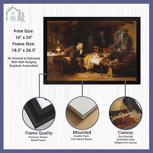 Miniatura 2 de The Doctor by Samuel Luke Fildes - Lienzo enmarcado para decoración de pared, lienzos y pósteres de reproducción de pinturas de obras de arte finas,