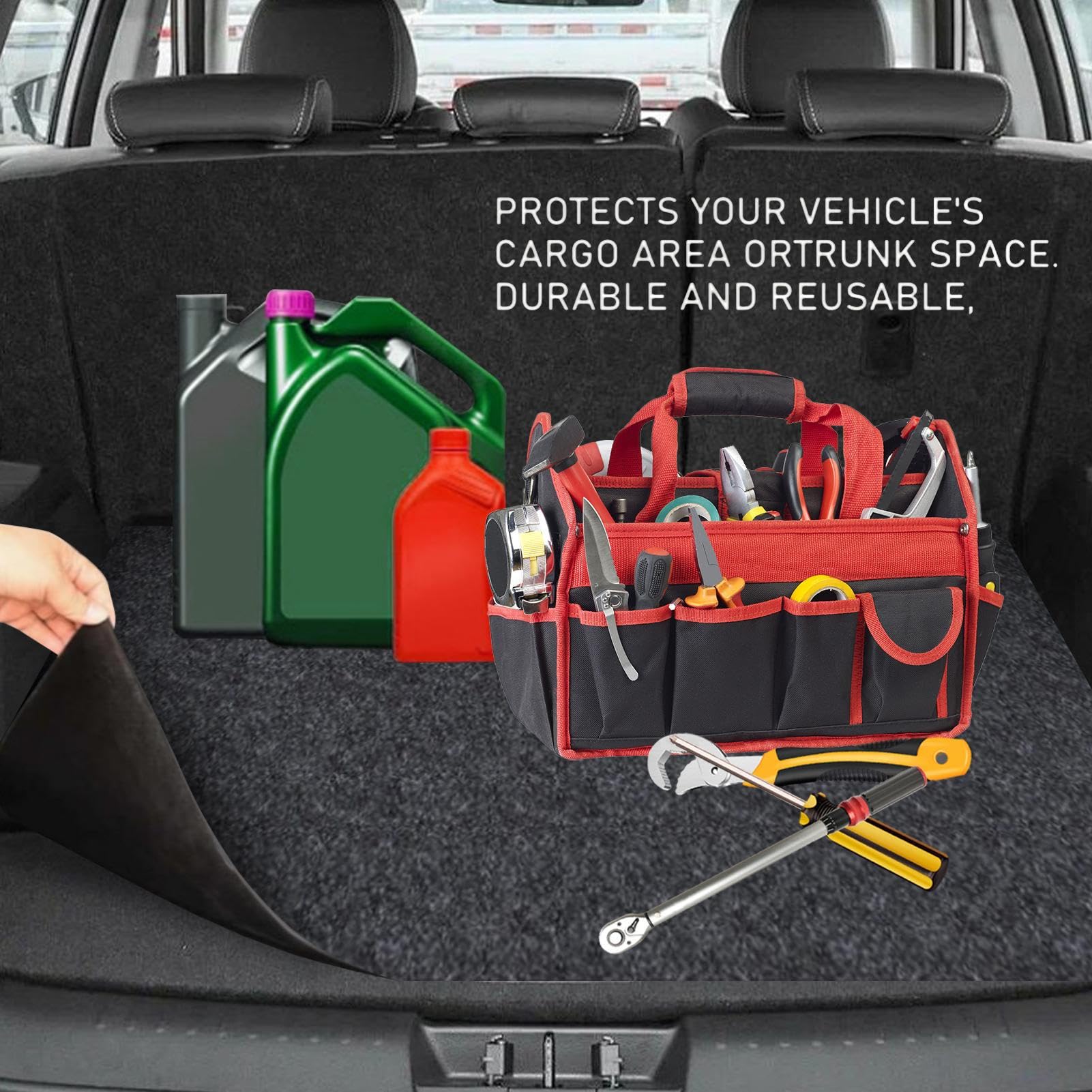 Tapete para derrames de aceite para garaje, alfombras de garaje para suelos, tapete de fieltro impermeable para el suelo, tapete de mantenimiento lavable es una alfombra reutilizable que se puede