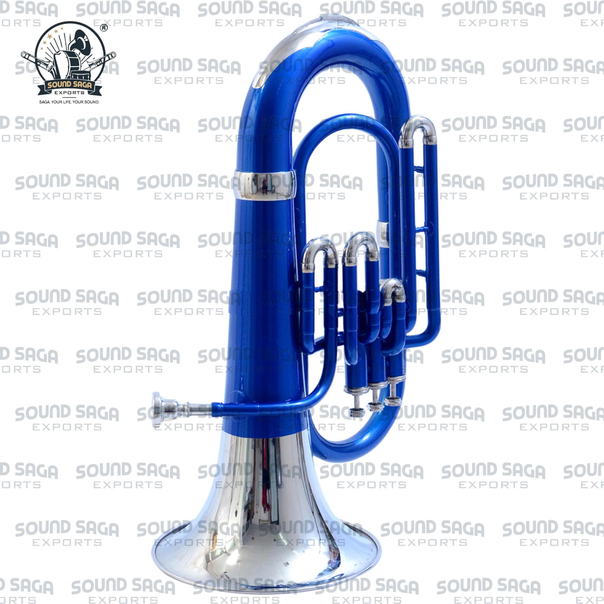 Bb - Instrumento musical de latón de 3 válvulas con boquilla y funda de transporte rígida, instrumento de viento de latón, estudiante y principiante, banda escolar, orquesta y banda de marcha (color