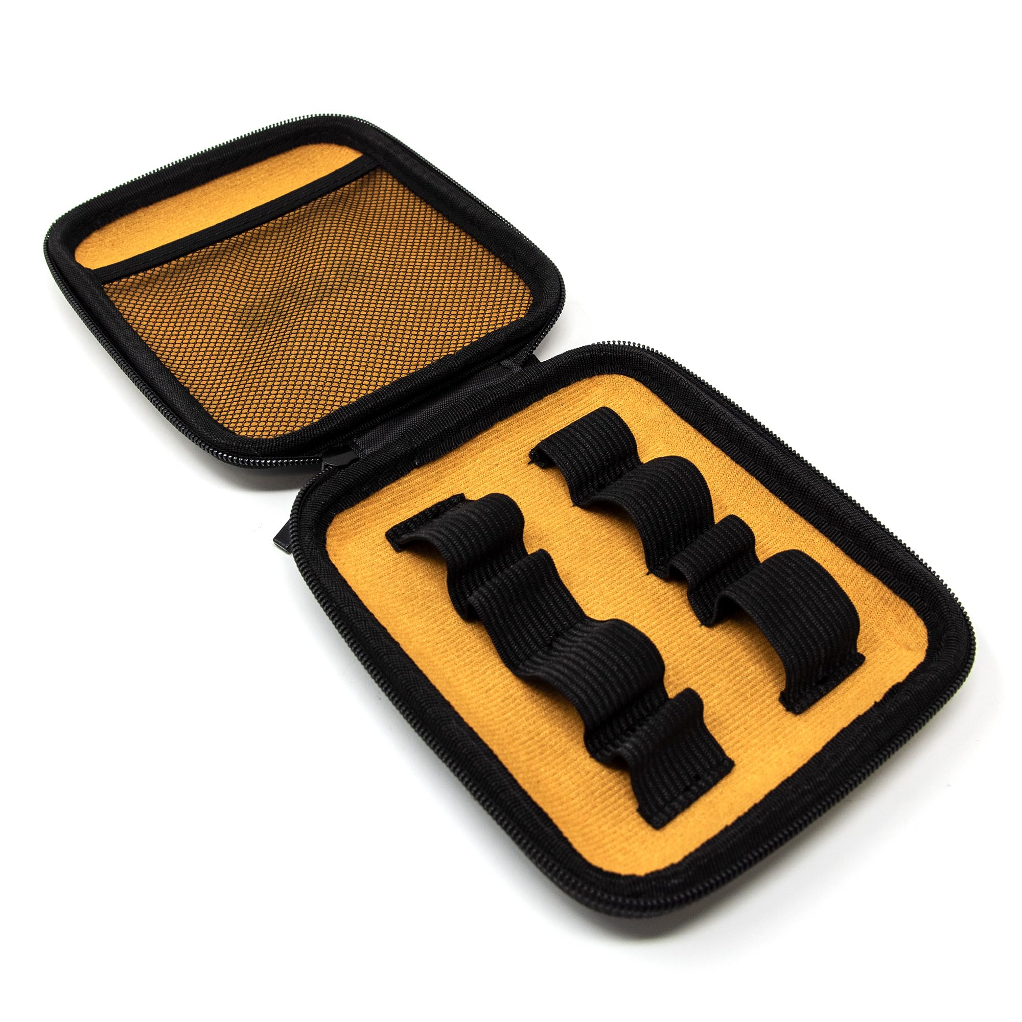 Elite estuche rígido para 4 boquillas de trompeta. Universal, para cuatro unidades con bolsillo interior.