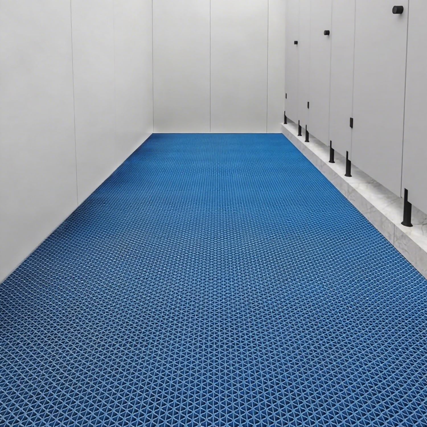 Antypoślizgowa mata drenażowa z PVC, odpowiednia do użytku wewnątrz/na zewnątrz, 120 x 200 cm, niebieska, profesjonalna mata podłogowa, odpowiednia do wilgotnych obszarów, takich jak łazienki, kuchnie