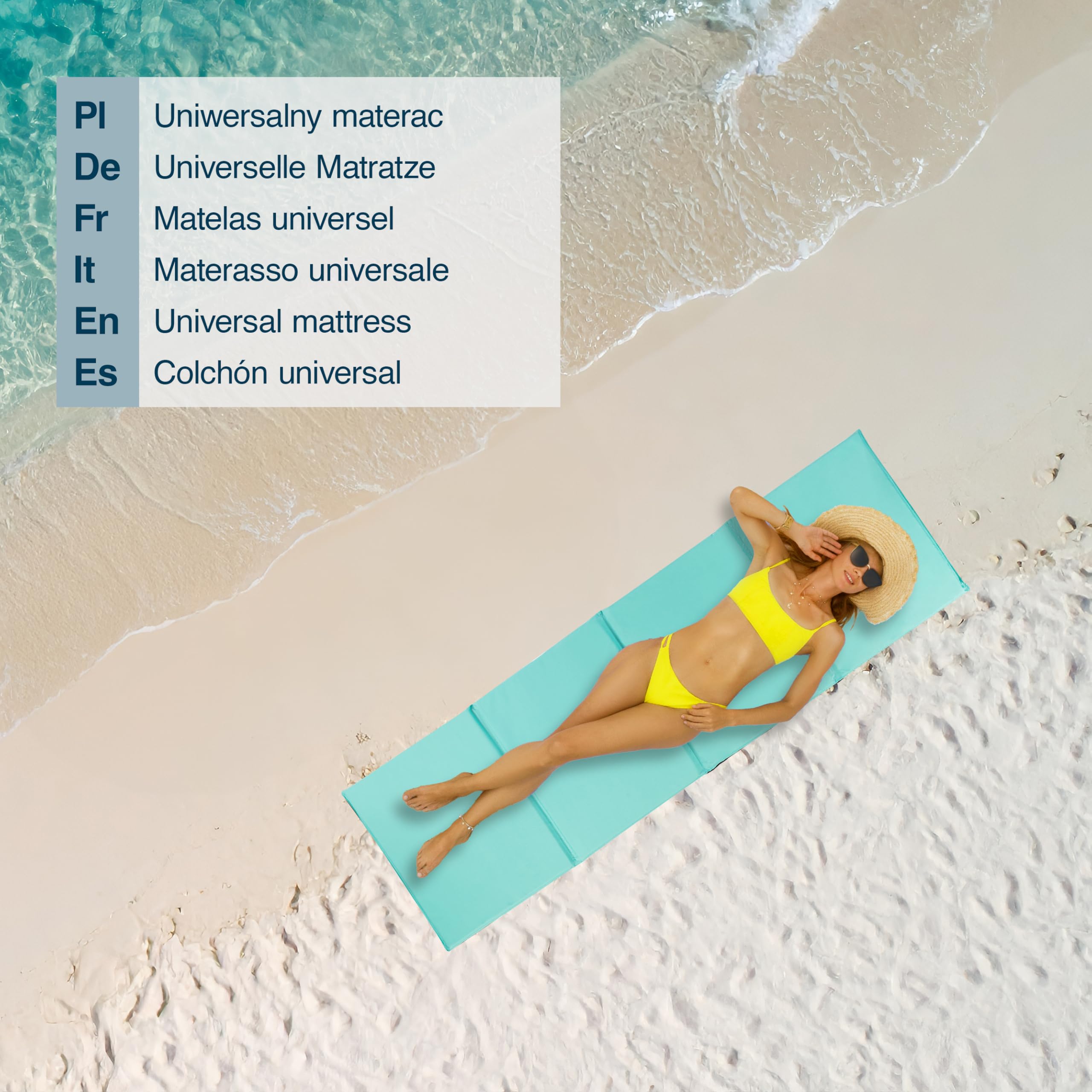 Tapis de Plage Pliable rembourré 200x62 cm Menthe, Matelas