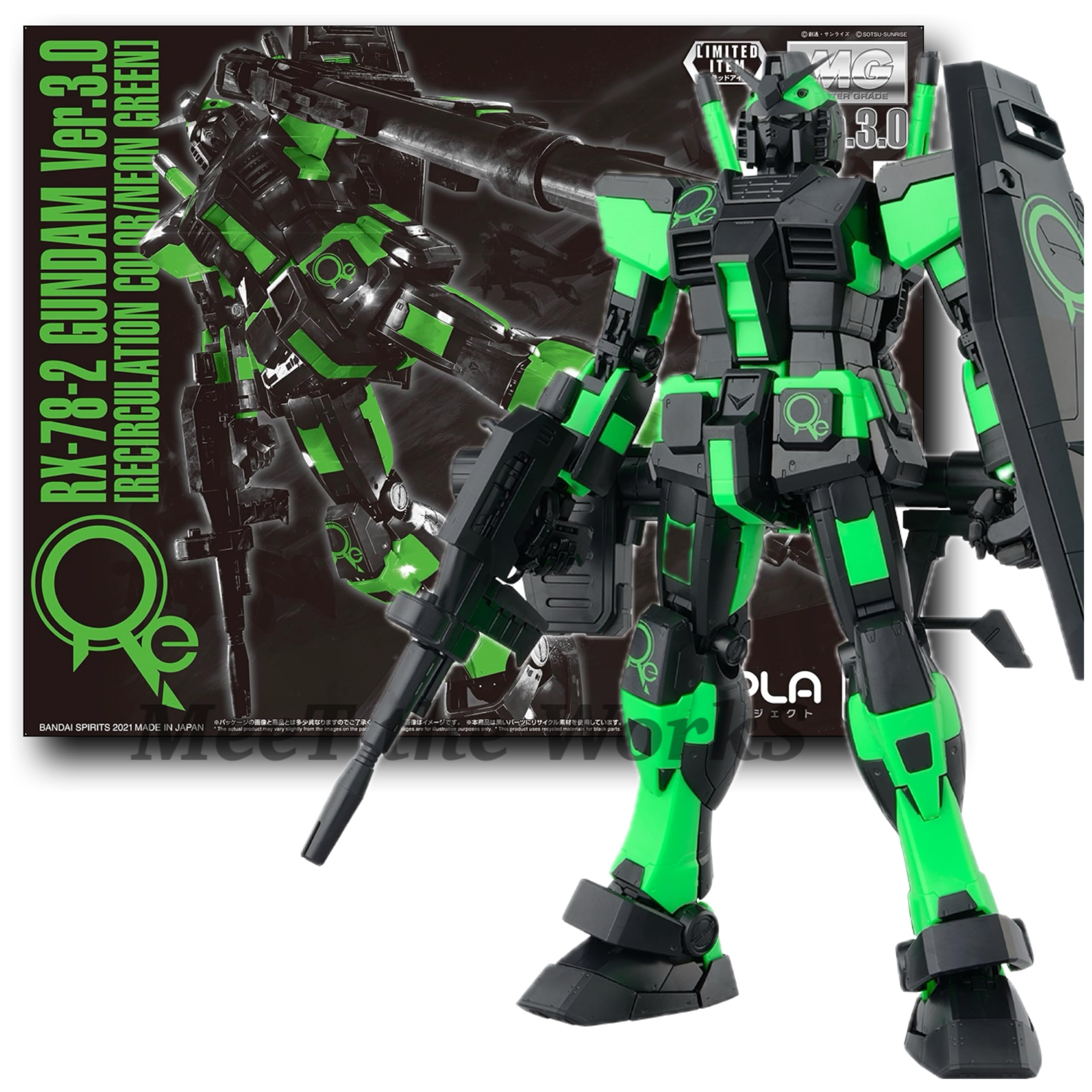 MG ガンダム Ver3.0 リサーキュレーションカラー Amazon.co.jp: バンダイ(BANDAI) 【イベント限定】MG 1/100  RX-78-2 ガンダム Ver.3.0 [ リサーキュレーションカラー/ネオングリーン] 機動戦士ガンダム : おもちゃ
