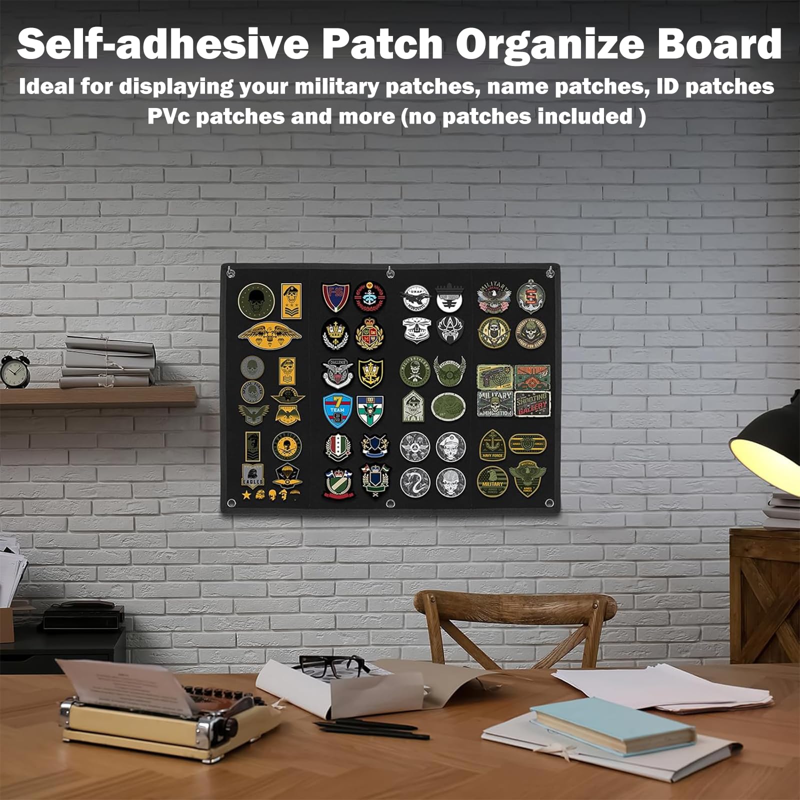Pannello Raccolta Patch Militari Tattici 60 X 45 Cm Pannello di Visualizzazione per Patch Espositiva per Toppe Con Occhielli per Badge Francobolli Toppe e Adesivi