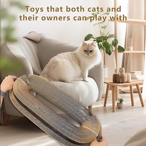 Miniatura 7 de SEPAZON Kitty Cat Toy, Magic Organ Accordion Cat Scratcher for Indoor Cats, Interactive Cat Scratching Board, Scratch Pad with Bell Ball Toys for