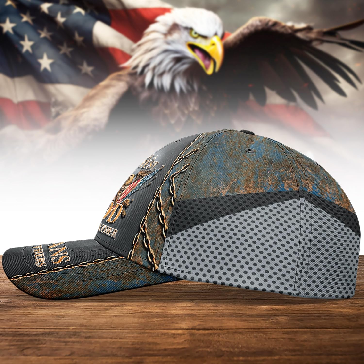 Veterans Baseball Hat - Men's Cap with Eagle Pattern, Gift Idea for Veterans Day, Memorial Day - Image 7