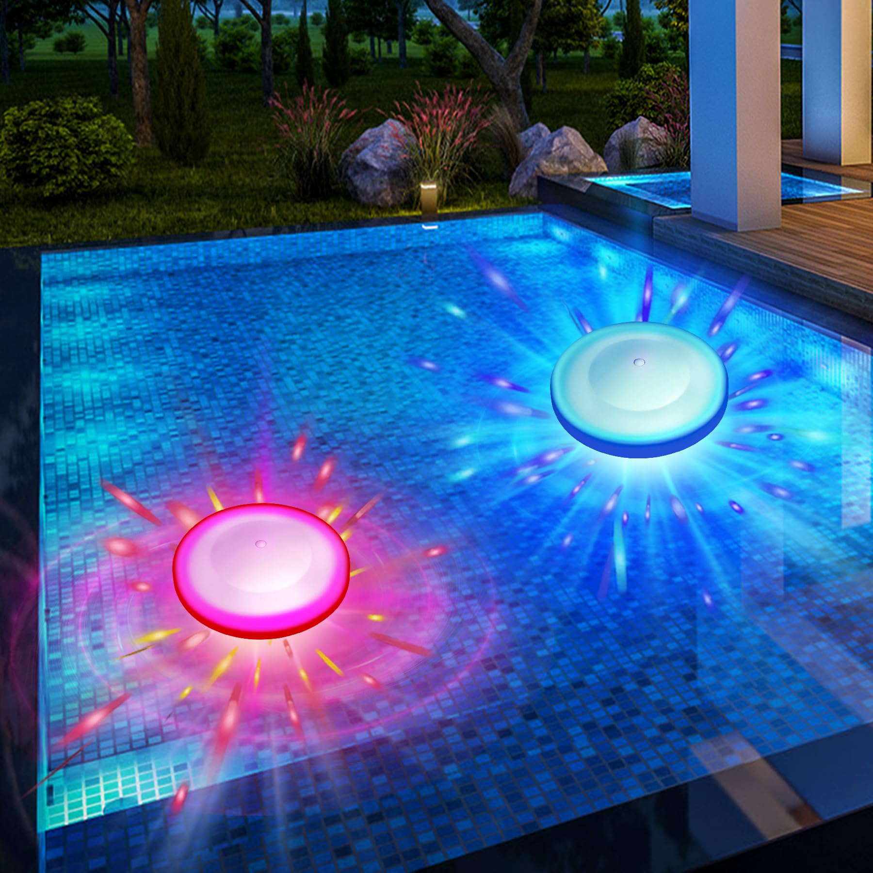 Amazon.co.jp: Zeadio LED 水槽 プールムードライト、6つの照明