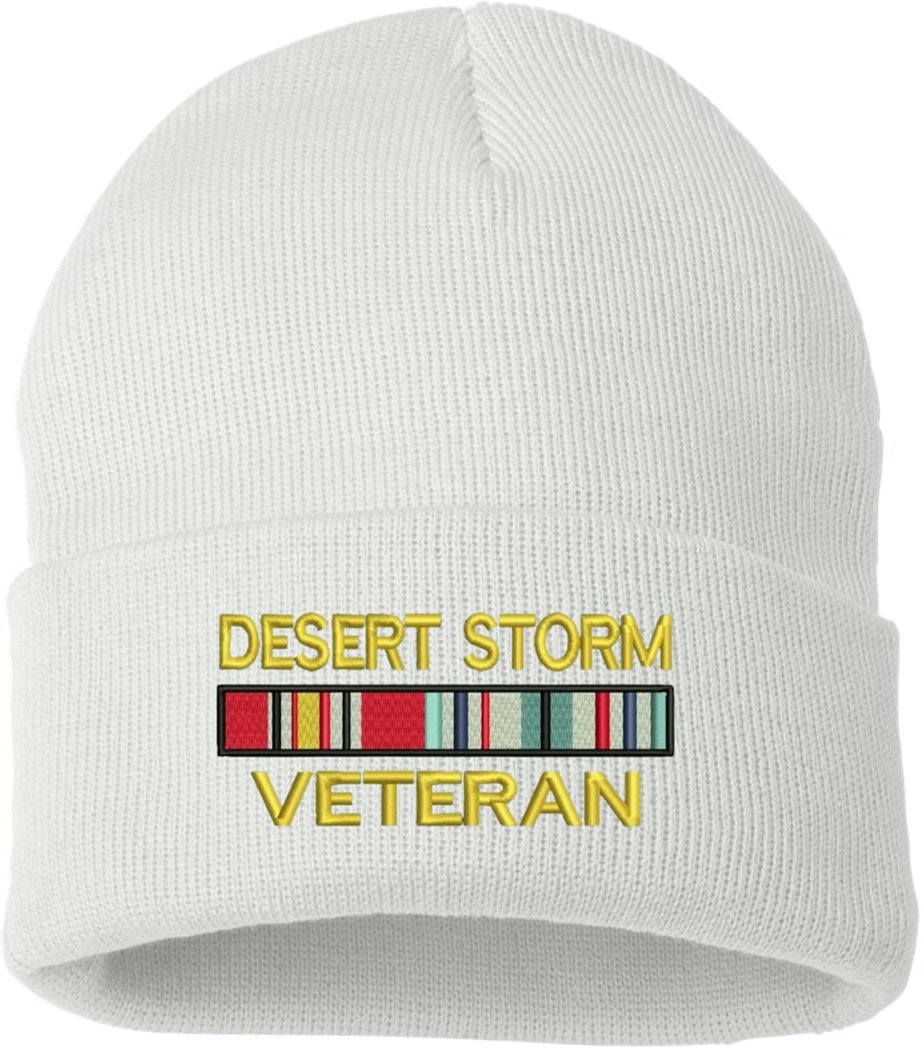 ALLNTRENDS Beanie Hat Desert Storm Veteran Embroidered Warm Military Winter Hat