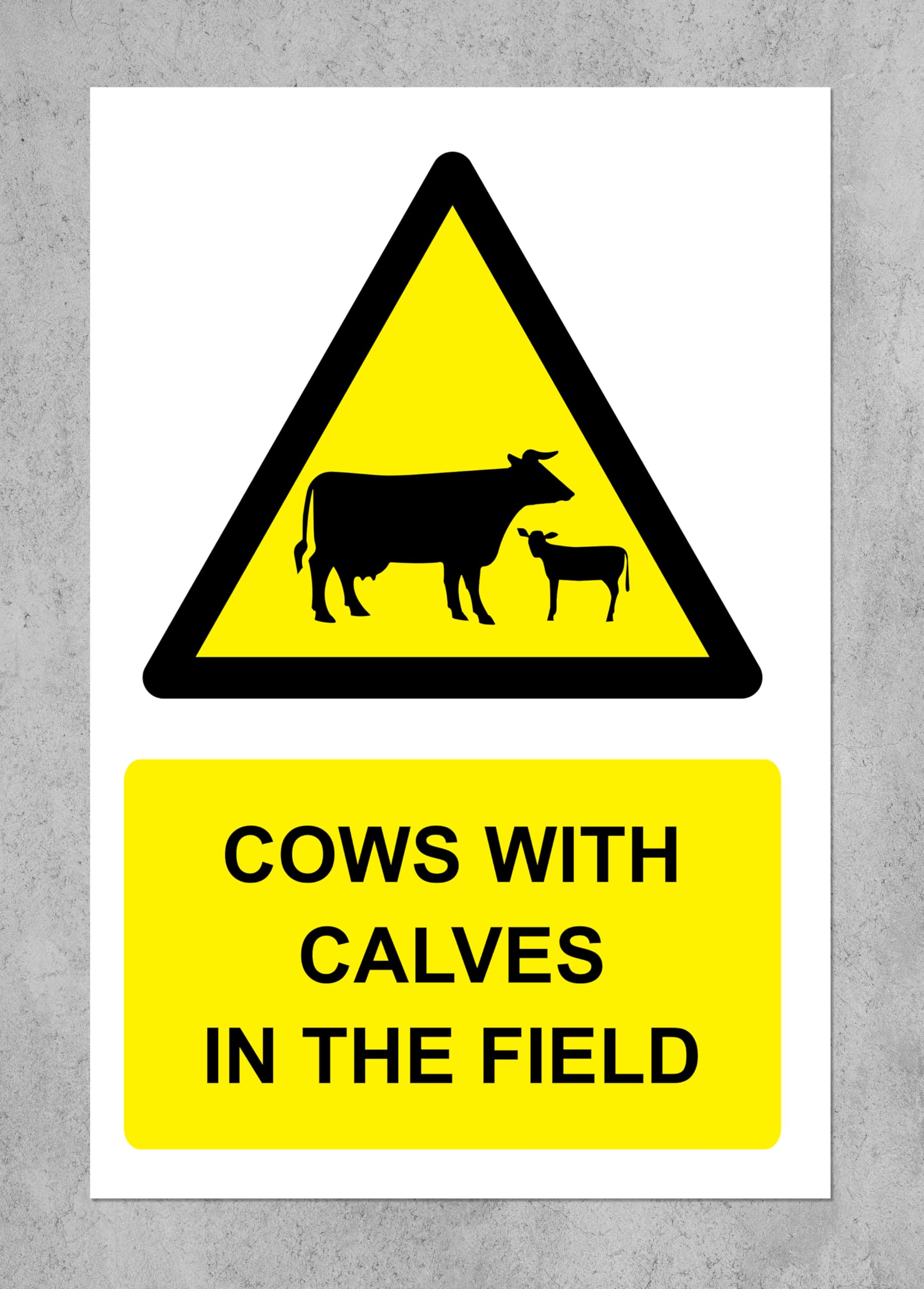 Cows with calves in the field safety sign - 1mm flexible Plastic sign (400mm x 300mm)