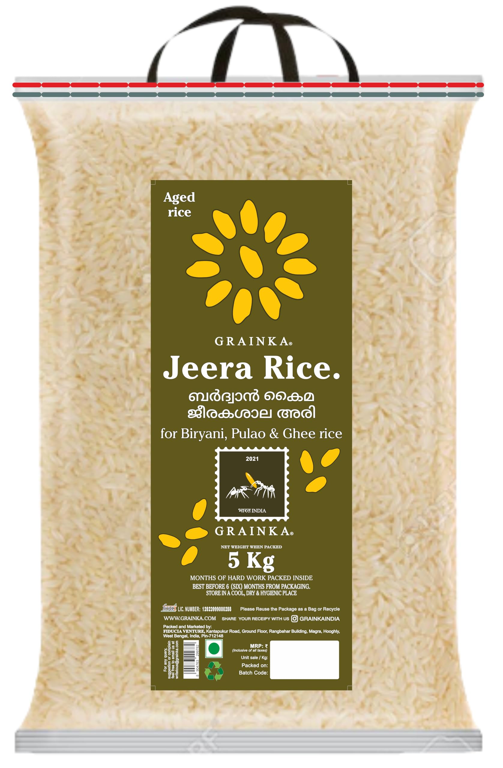 Grainka Jeera Rice || Aged Rice || Premium Aromatic || Biryani Rice/Ghee Rice/Jeera Samba Rice || Chemical Free and Nutrient Rich Rice || No Preservatives (5 Kg, Pack of 2) (B0DBGFLZH9) Amazon Price History, Amazon Price Tracker