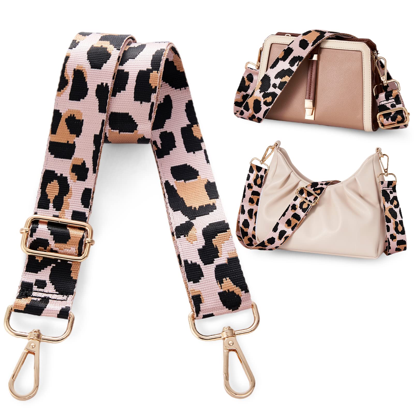 LIVACASA Adjustable Purse Strap Replacement for Women, 1.5" Wide Crossbody Shoulder Strap Boho Handbag Strap Guitar Strap