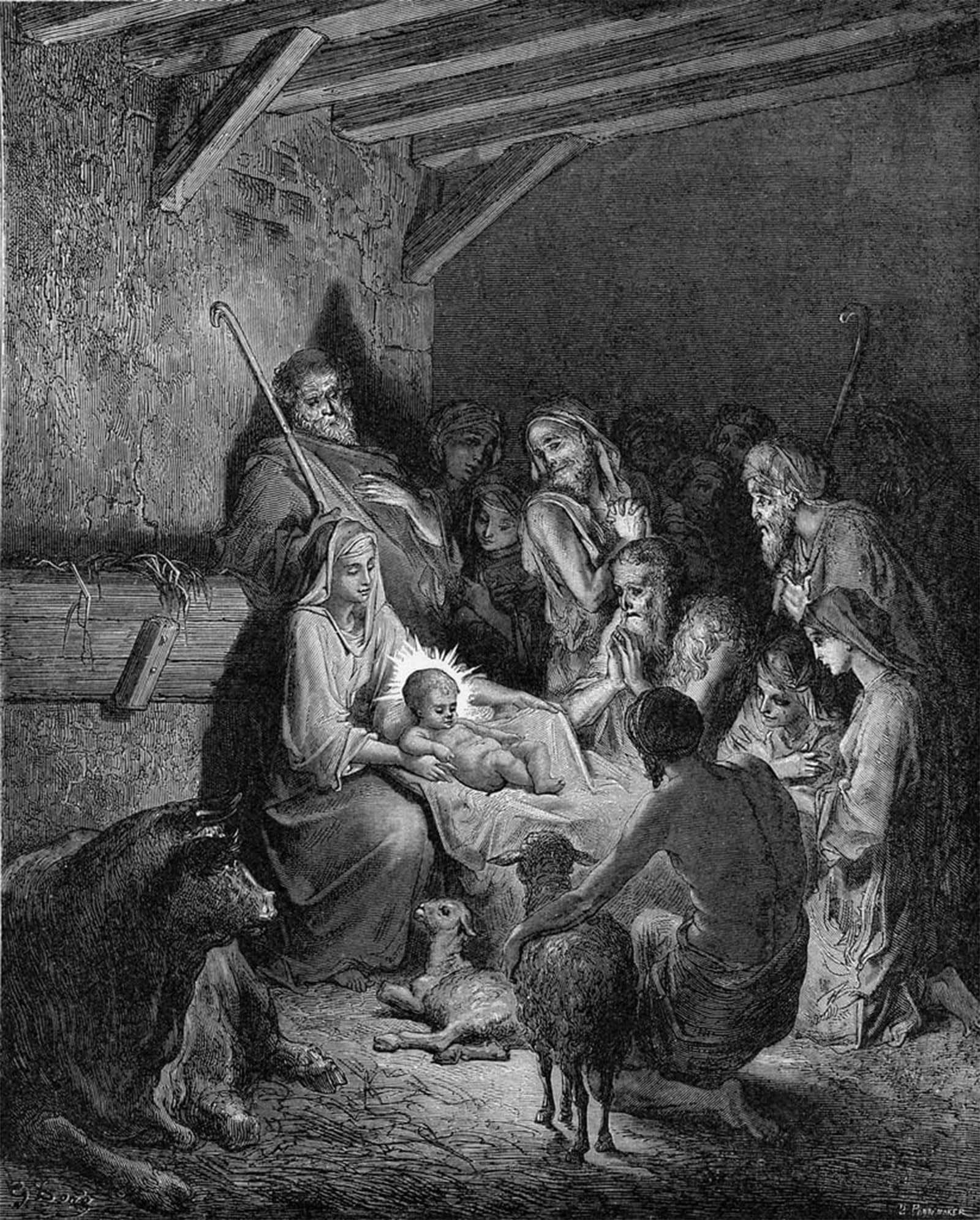Posteriik No Frame Vintage Classic Picture Landscape Artwork Nativity By Gustave Dore Portrait Canvas Painting For Office Home Decor 60X90cm