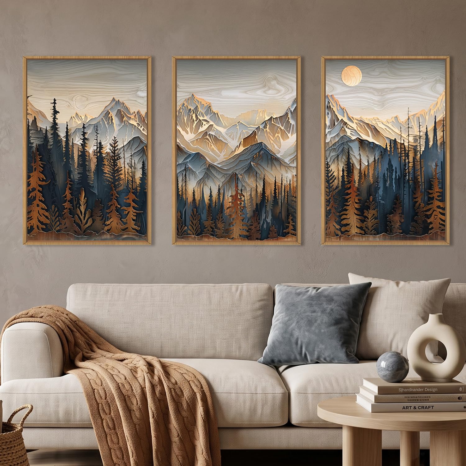 額装済/ナイト ガウン/エヴァ・ルビンスタイン/アート/ポスター/インテリア Amazon.com: Celestdeco Rustic Pine Tree Mountain Framed Canvas
