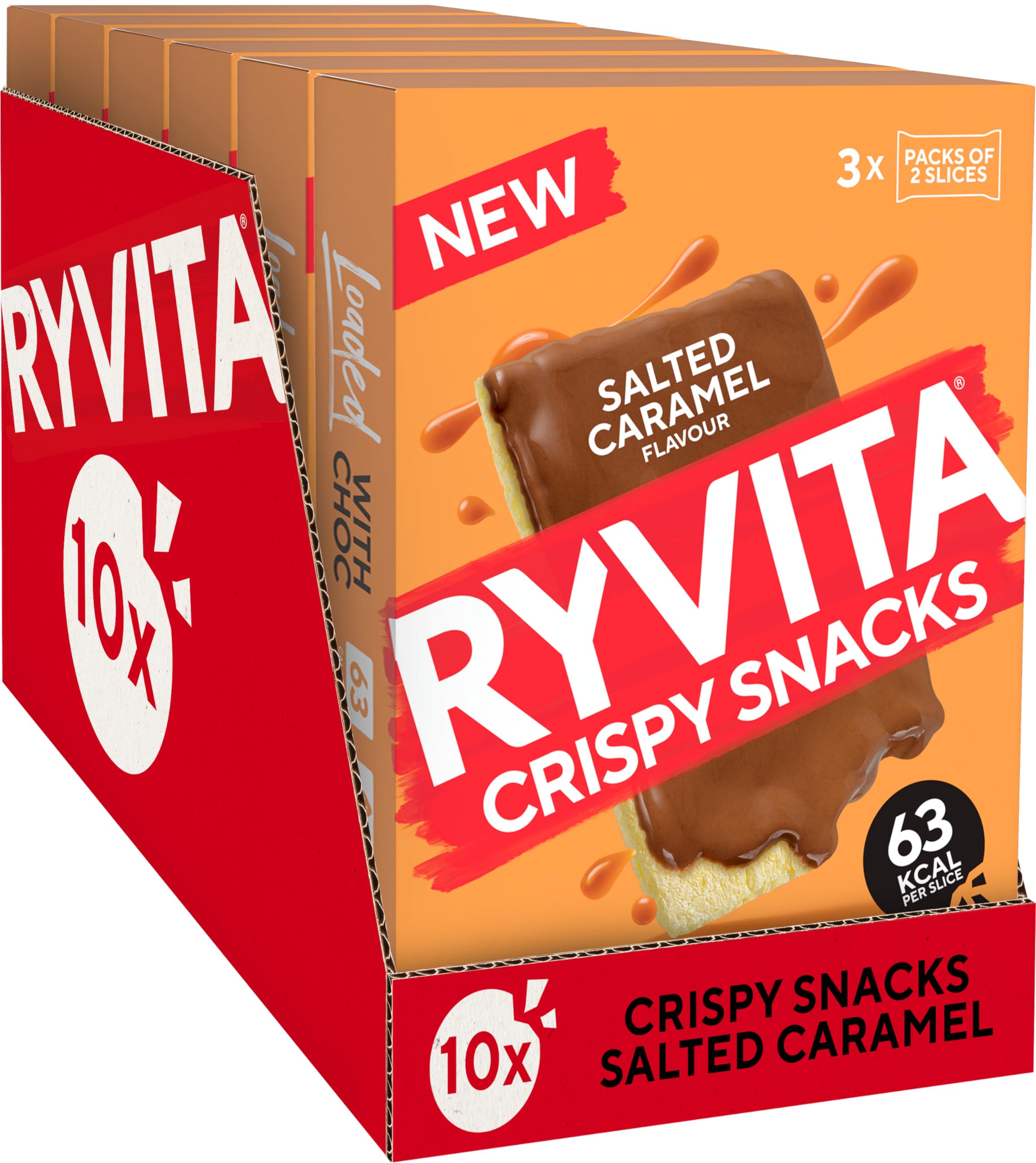 RyvitaCrispy Snacks, Salted Caramel Flavour Multipack 10x (3x26g)