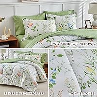 Vista 6 de Joyreap - Juego de ropa de cama tamaño individual completo en una bolsa, 6 piezas, juego de edredón floral de microfibra para todas las estaciones