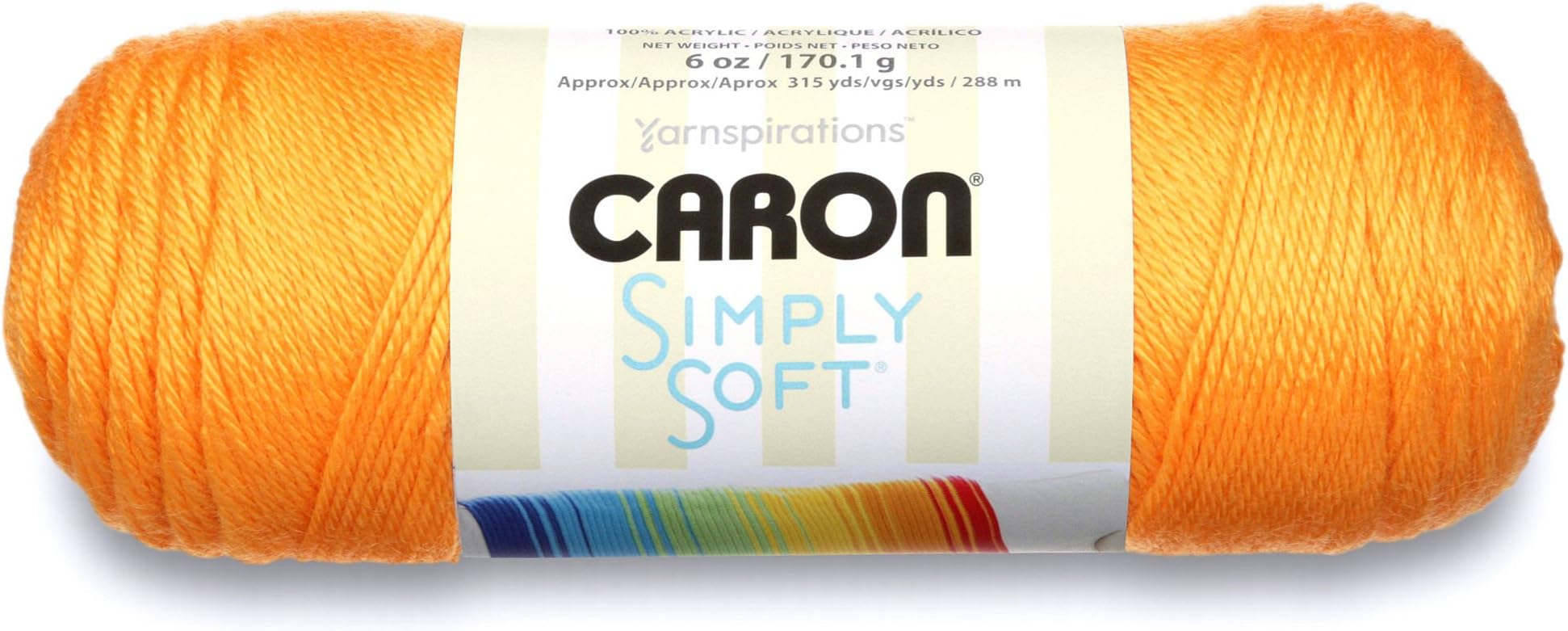 Simply Soft Brites Yarn, 6 oz, Mango, 1 Ball