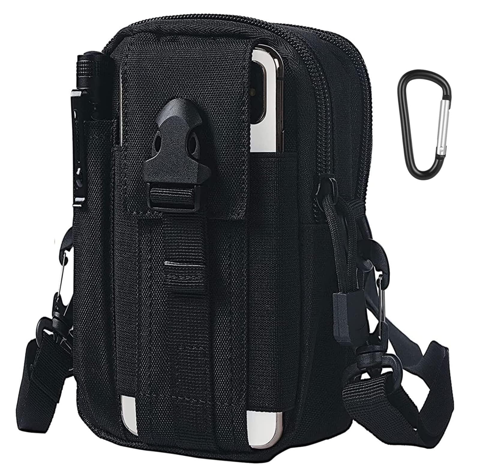 Flintronic Tattico da Cintura, Marsupio Sportivo Tattica Militare Borsello 1000D Nylo Multifunzione per Campeggio Piccolo Strumento All'aperto Mobile Telefono (con Moschettone e Cinturino)