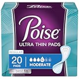 Ultra Thin Incontinence Pads&comma; Moderate Absorbency&comma; Regular&comma; Unscented&comma; 80 Count &lpar;4 Packs of 20&rpar;