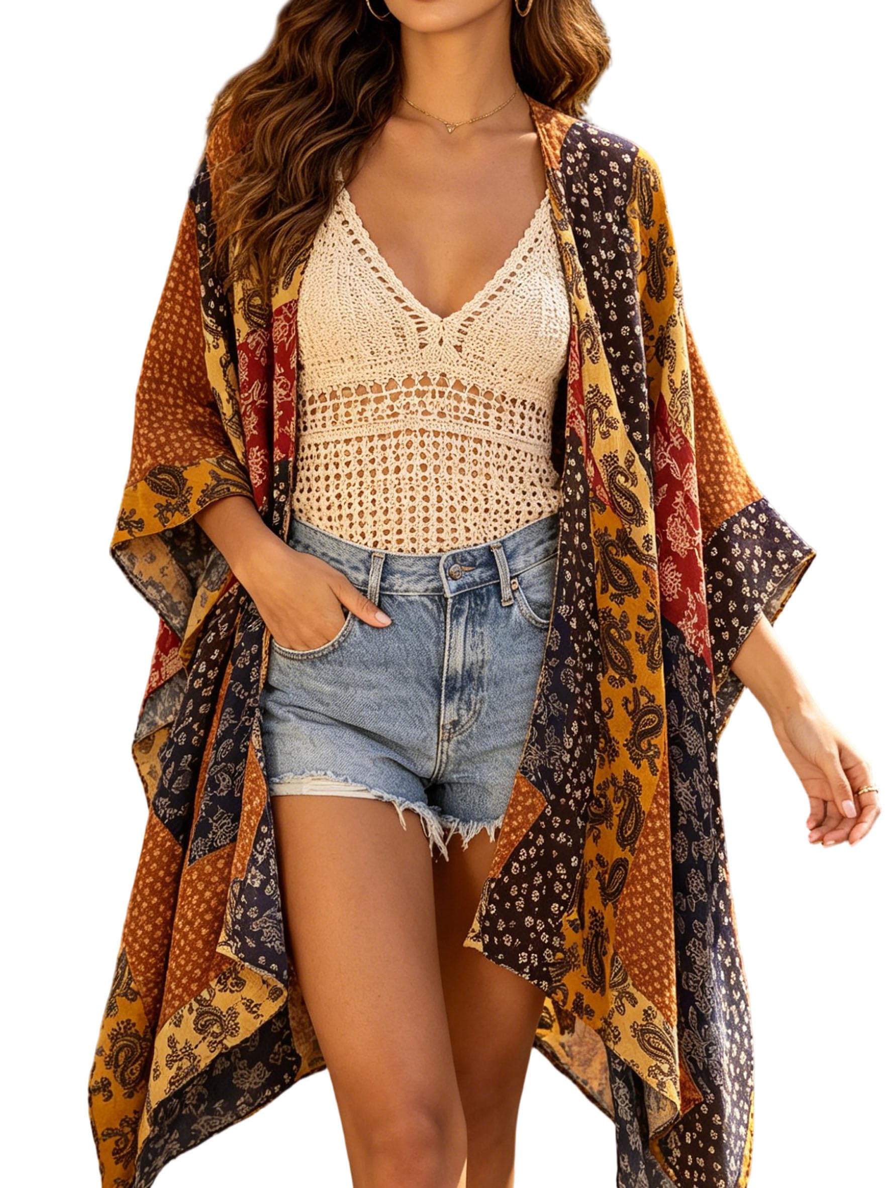 Spicy Sandia Women’s Oversized Boho Kimonos Lightweight Summer Cardigans