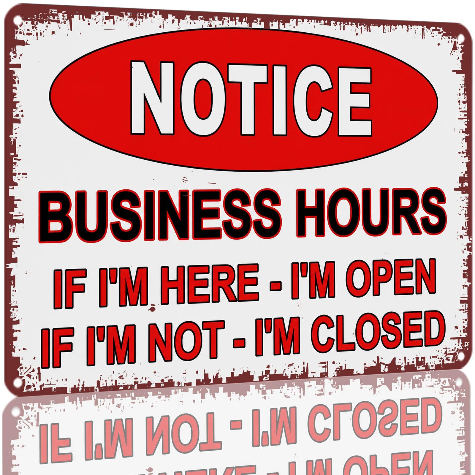 Kwqdozf As Pic Vintage Metal Aluminum Notice Business Hours Tin Sign 8X12 Inch Wall Decor