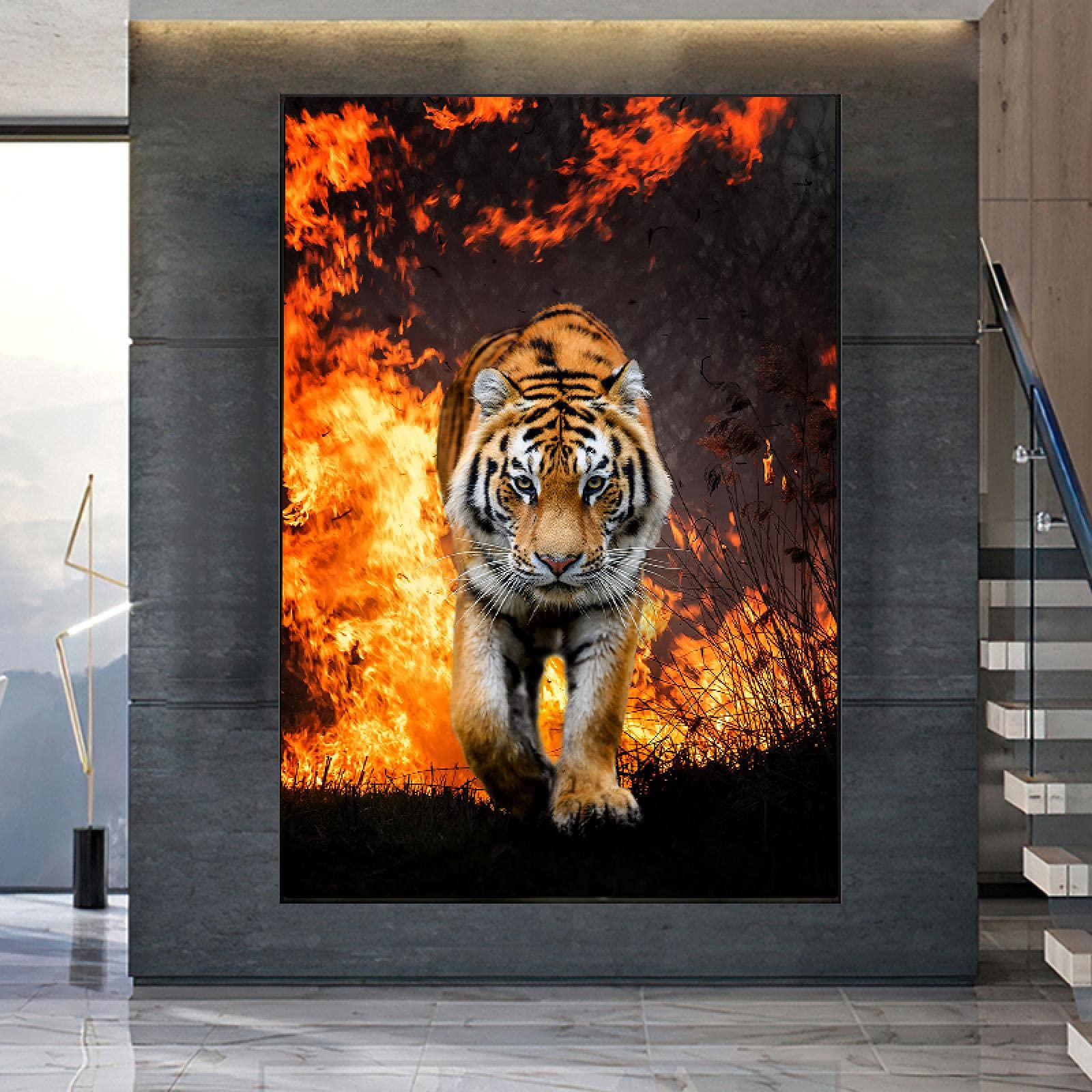 Poster Décoratif Tigre Chanceux - Impression D'Art Murale - Idée Cadeau Décoration Maison