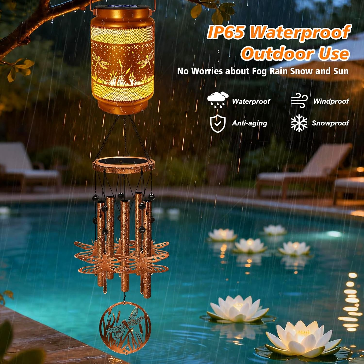 2 Pack Dragonfly Solar Wind Chimes for Outside, Gifts for Mothers Day Mom Women Grandma Birthday Memorial Teacher, 32" Windchimes Outdoor Decor Hanging Solar Lantern for Garden Porch Patio Backyard