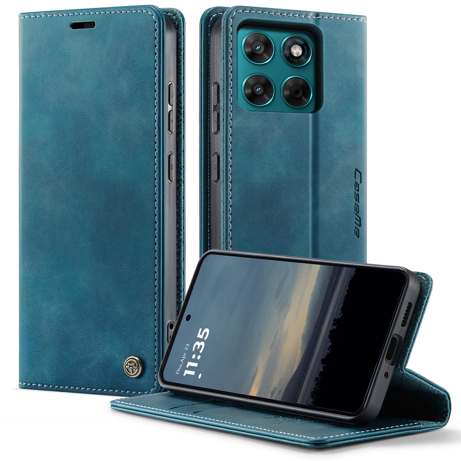 owlhold hülle für iPhone 16/17 Premium Weiches Vintage-Nubukleder klapphülle
