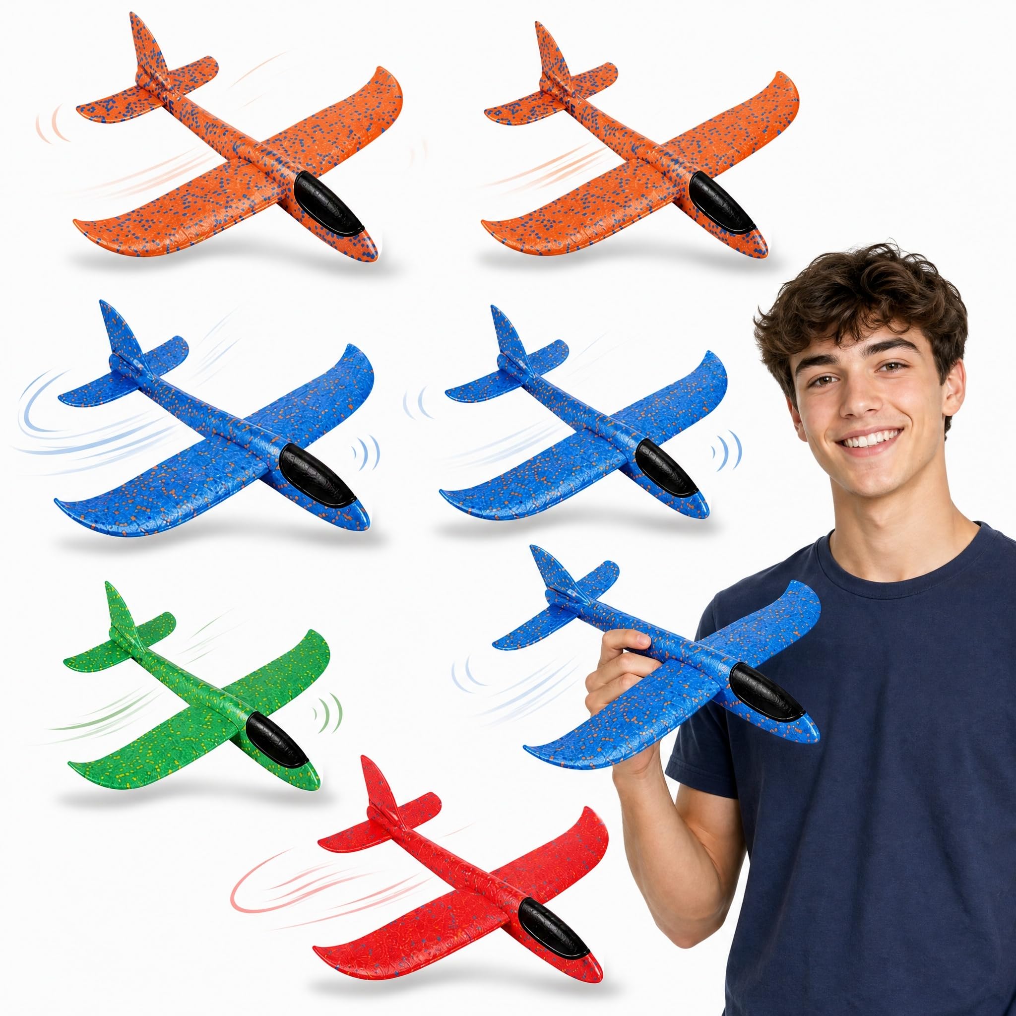 Kuwuarg 6 Pack Foam Aeroplanes, Foam Glider Planes