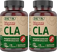 Vista 8 de Deva Vegan Vitamins Ácido linoleico conjugado (CLA), de aceite de cártamo sin OMG, 90 cápsulas, 1 paquete