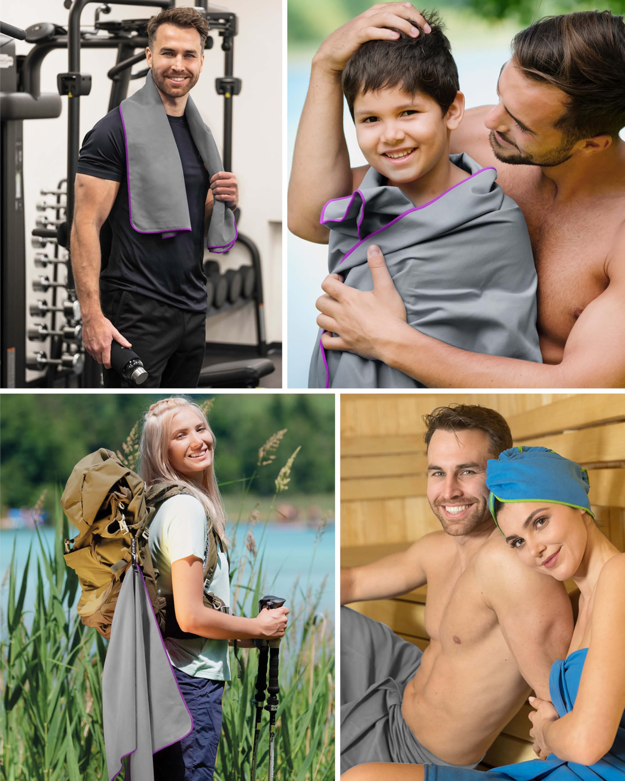 Fit-Flip Asciugamano microfibra - compatto e ultraleggero - asciugamani palestra - il perfetto telo mare grande - ottimale per viaggio, sport e piscina
