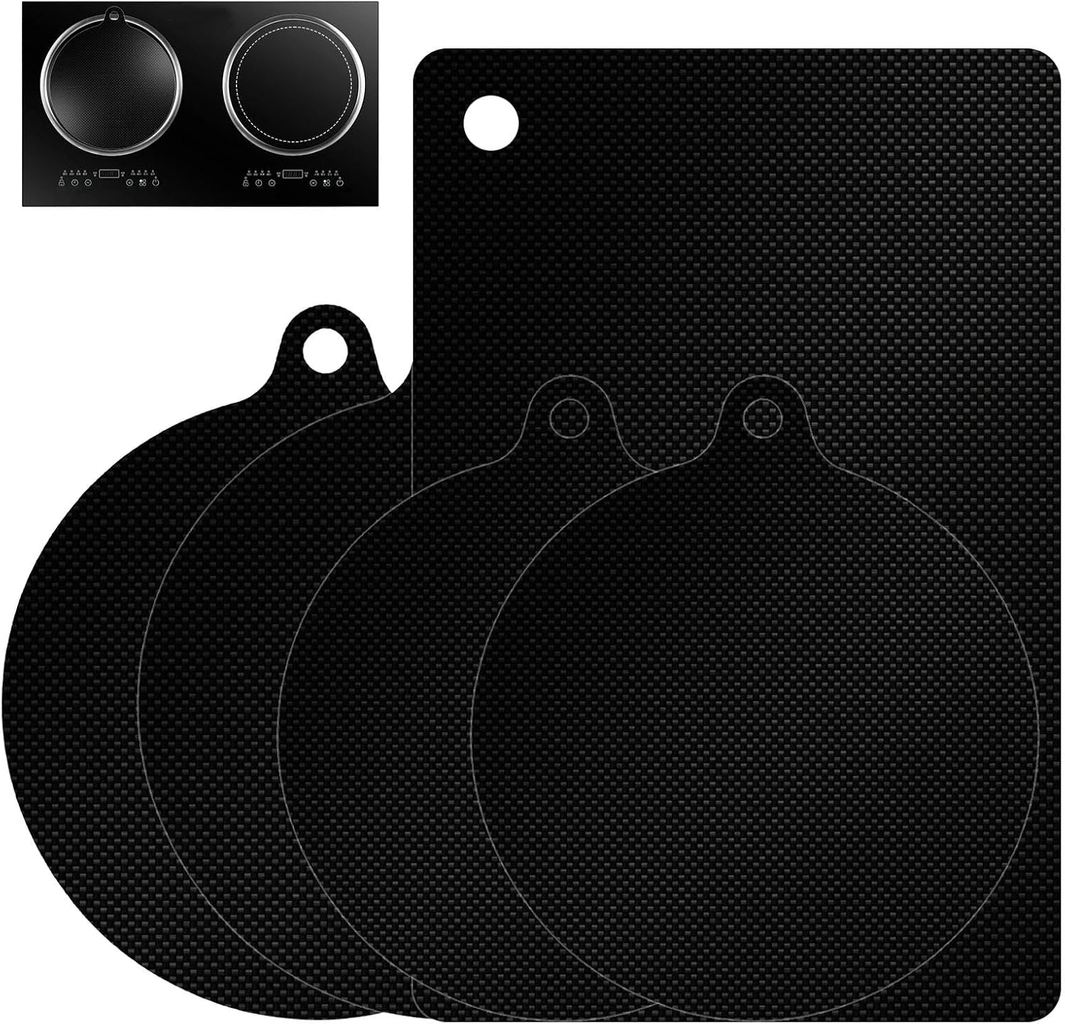 Induction Mat Pack of 5 Induction Protection Mat Induction Hob Protection Mat Induction Hob Protection Mat Induction Protector Mat for Induction Cookers Black