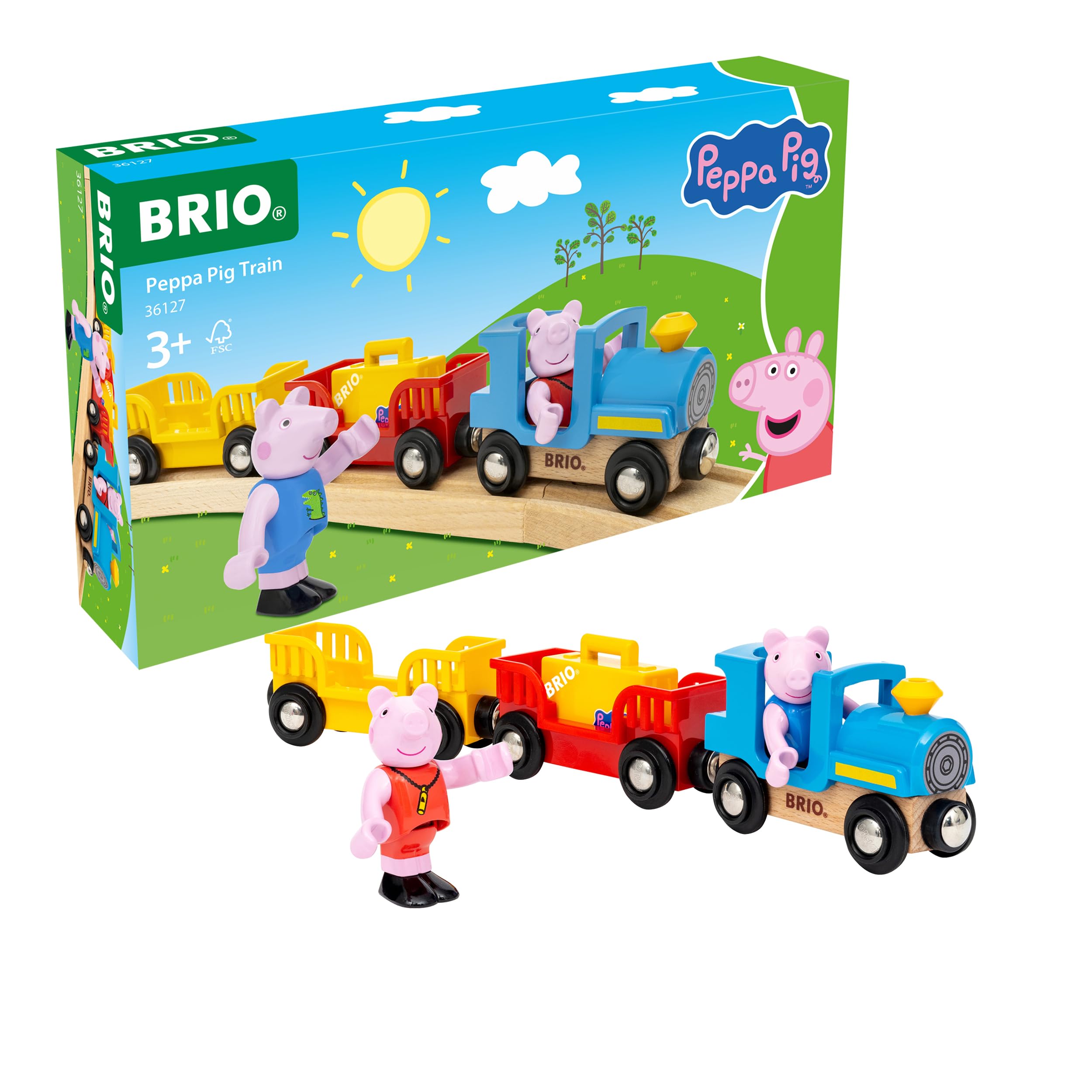 BRIO - Peppa Wutz Zug - Spielzeug-Eisenbahn zur beliebten Kleinkindserie Peppa Wutz - ab 3 Jahren - 36127 - 1