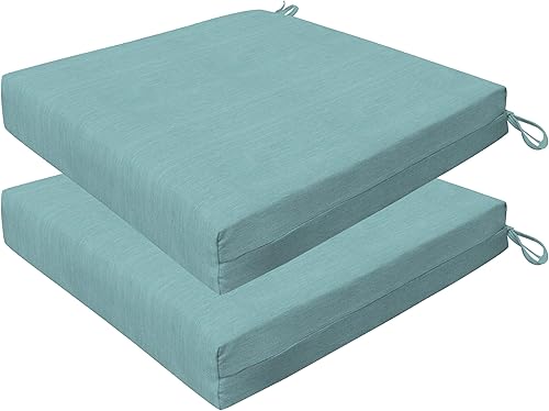 Miniatura 1 de Honeycomb Juego de cojines para exteriores de 20 x 20 pulgadas, cojines texturizados de color azul costero para comedor y patio