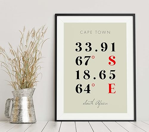 Miniatura 6 de Mapa de Ciudad del Cabo, Sudáfrica, Coordenadas Multilíneas de Colores (18x24)