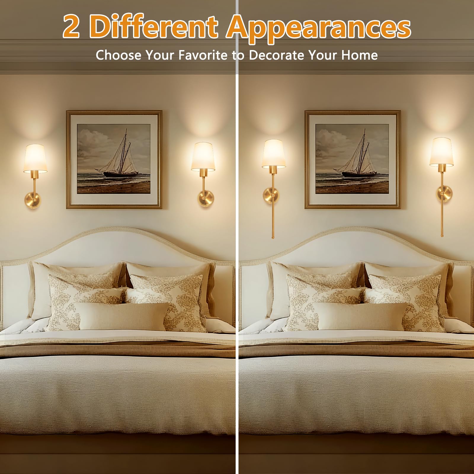 Apliques de Pared Interior, Lámparas de Pared LED Recargables con Batería Juego de 2 Lámpara LED Ajustable, 3 Temperaturas + 12 RGB, Mando - Ideal Dormitorio, Salón, Pasillo
